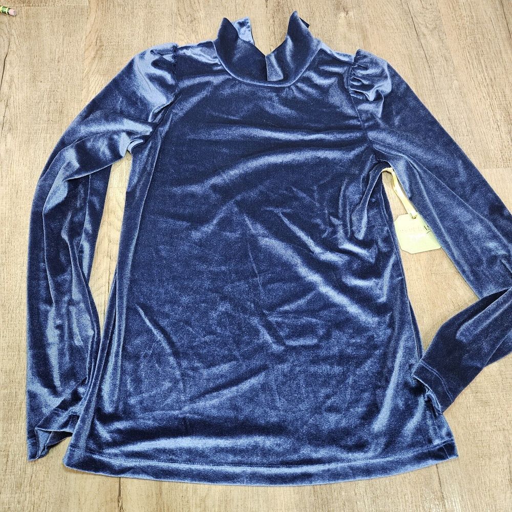 Luxurious Navy Velvet Women's Top